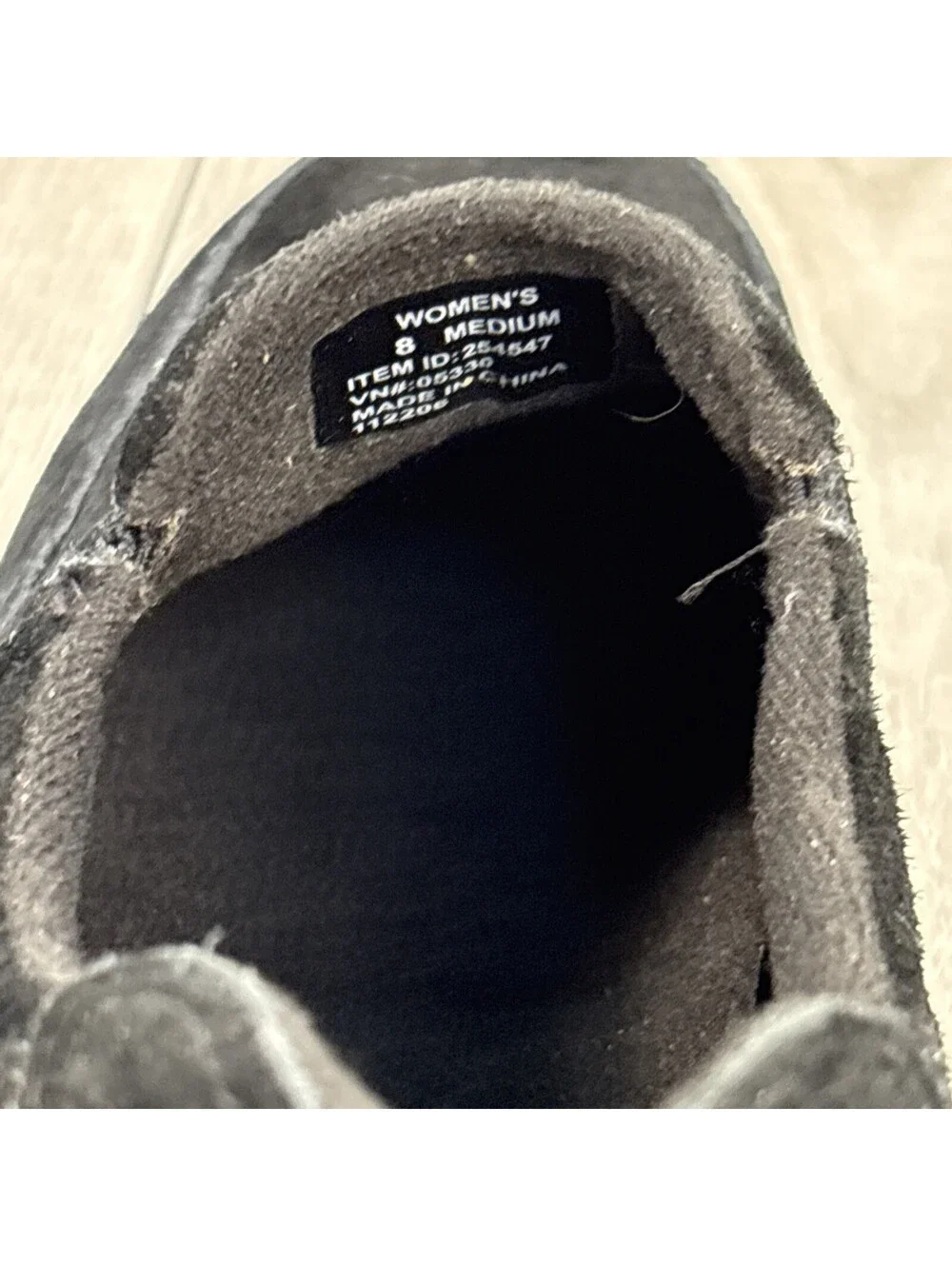 LL Bean Women's Suede Slip-On Moc Shoes Black Size 8